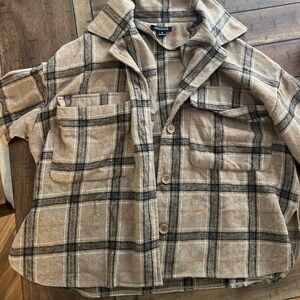 Tan Plaid shacket